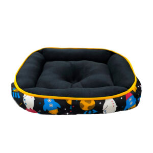 Cama Rectángular Negra Diseño Espacial 65 cm