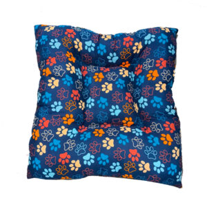 Cama Colchoneta Mascotas Azul Huellitas Patitas 90 cm