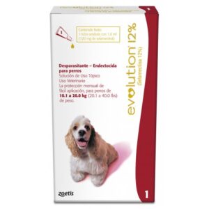 Pipeta Revolution Perro 12% 10 a 20 KG Rojo