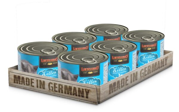 Lata Leonardo Gato Quality Selection Kitten 200GR x6 Unidades