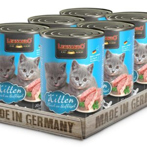 Lata Leonardo Gato Quality Selection Kitten 400GR x6 Unidades