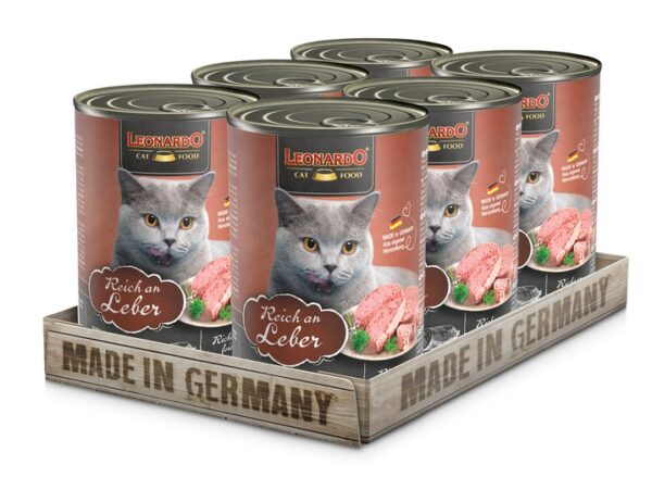 Lata Leonardo Gato Quality Selection Higado 400Gr x6 Unidades