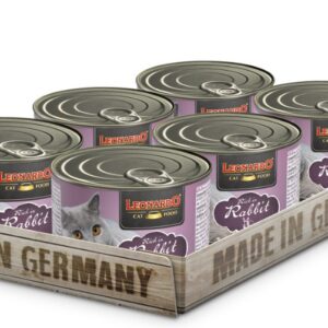 Lata Leonardo Gato Quality Selection Adulto Conejo 200GR x6 Unidades