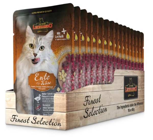Sachet Leonardo Gato Pato y Queso 85GR 16 Unidades