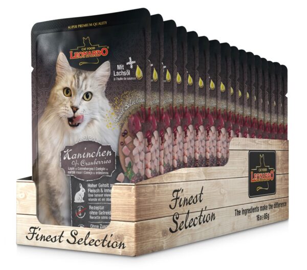 Caja Sachet Leonardo Gato Conejo y Arándano 85GR 16 Unidades
