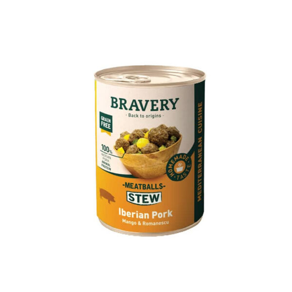 Lata Bravery Dog Meat Balls Stew Iberian Pork 415 GR