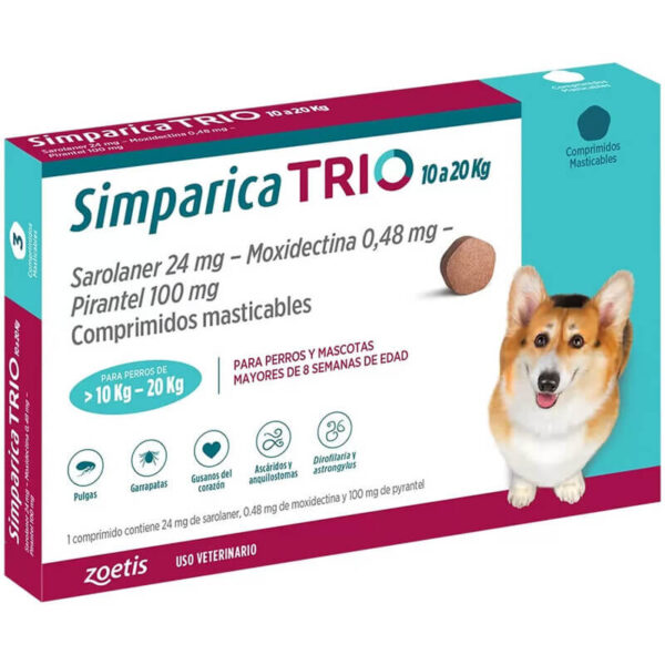 Simparica Trio 1 Comprimido 10 - 20 KG Calipso