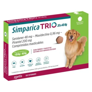 Simparica Trio 3 Comprimidos 20 - 40 KG Verde