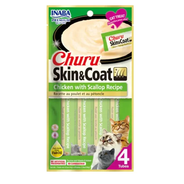 Churu Skin&Coat Cat Chicken With Scallop 56 GR