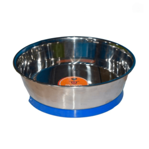Plato Succión Acero Inoxidable 16 cm Goma Azul