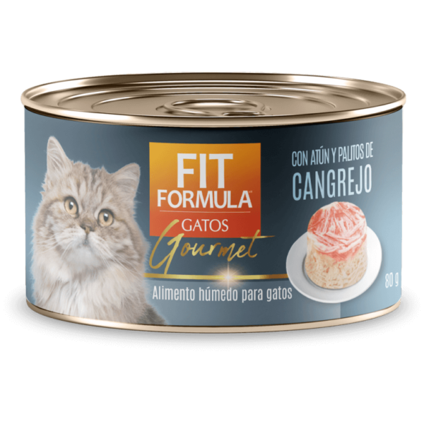 Lata Fit Gato Gourmet Atun Palitos de Cangrejo 80 gr