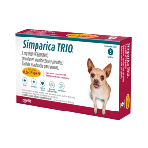 Simparica Trio 1.25 a 2.5 Kg 3 Comprimidos