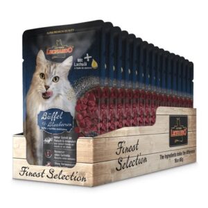 Caja Sachet Leonardo Gato Bufalo y Arándano 85 GR 16 Unidades