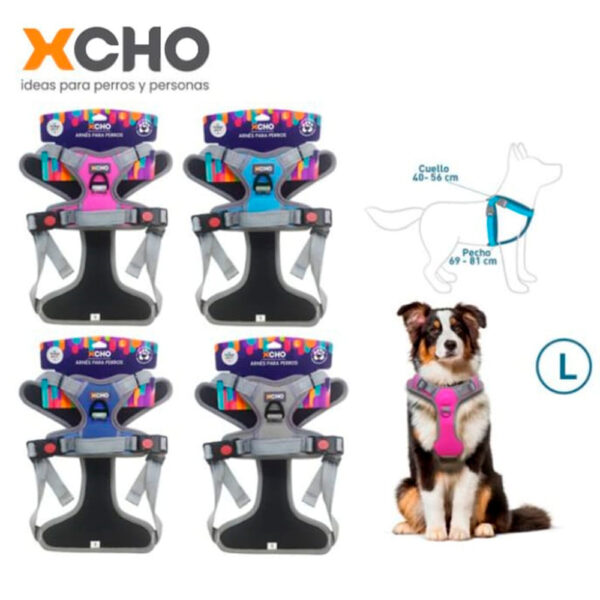 Arnés XCHO Mascotas Gris Azul Talla L (73852) - Imagen 2
