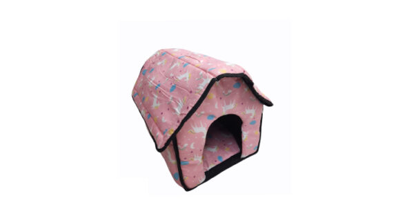 Casa Cama Mascotas Raza Pequeña Rosa Huesitos (77069)