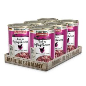 Display Lata BewiDog Rico Corazón de Ave 6x400 GR