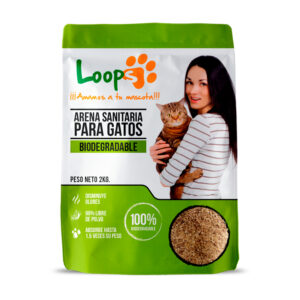 Display Arena Para Gatos Biodegradable Loops Natural 4x4 KG (16 KG)