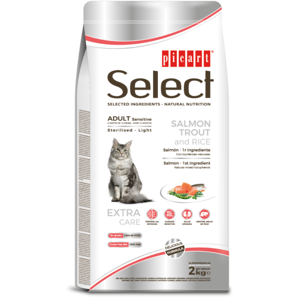 Picart Select Cat Adult Sensitive Salmon Sterilised Light 2 KG