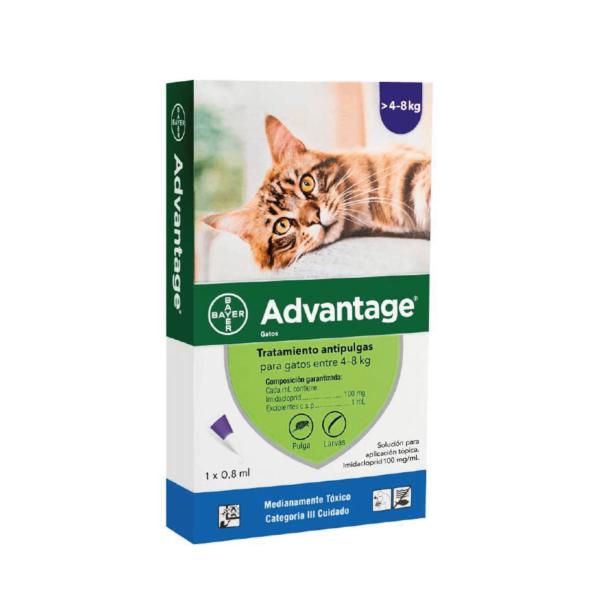 Pipeta Advantage Gato 0.8ML 4 A 8 KG