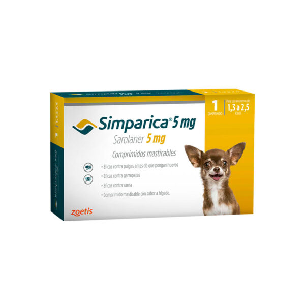 Simparica 5 MG 3 Tabletas (1,3 a 2,5 KG)