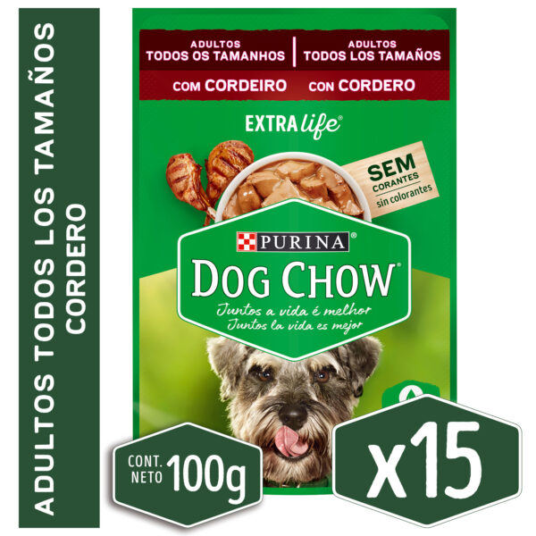 Sachet Dog Chow Cordero x15
