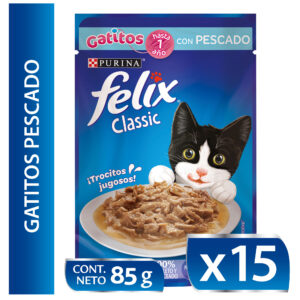 Sachet Felix Gatito Pescado Blanco x15 Unidades