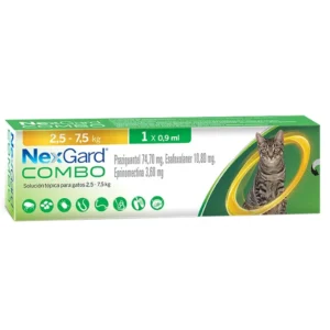 NexGard Gato Combo 0.9ML 2,5 a 7,5 KG Solución Tópica Amplio Espectro