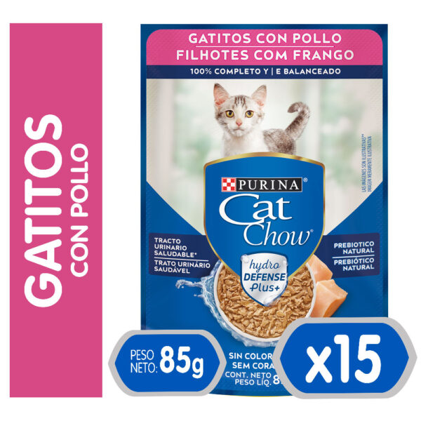 Sachet Cat Chow Gatitos Pollo x15 Unidades