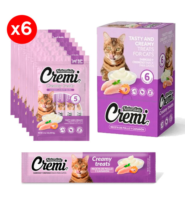 Caja Cremi Chicken & Shrimp 6 Sachets 5x12 GR(C2531)