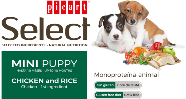 Picart Select Dog Mini Puppy Chicken & Rice 3 KG - Imagen 2