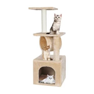 Rascador para Gatos Torre Beige / Rojo 30x30x92 cm