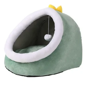 Cama Mascotas Diseño Pez Color Verde - Gris 30x35x25 cm (77122)