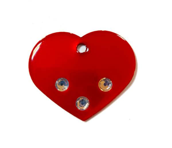 Plaquita / Placa Corazón Rojo Grande con Brillo