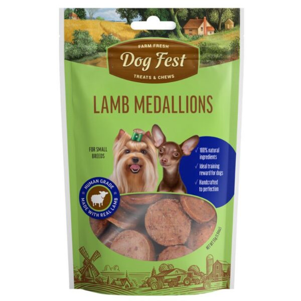Snack Perro Dog Fest Medallones de Cordero 55 GR