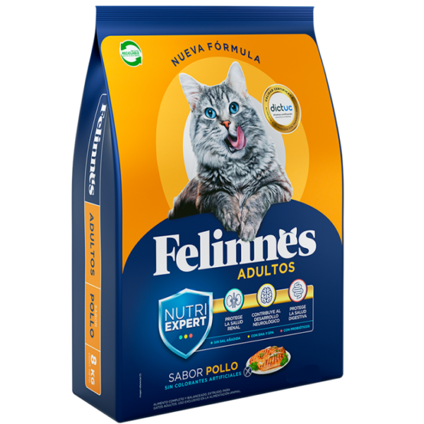Alimento Felinnes Premium Gato Pollo 8 KG