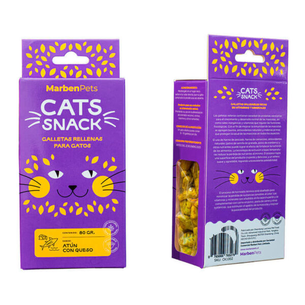 Cats Snack Galletas Rellenas Atún Queso 80 GR (CK1002)