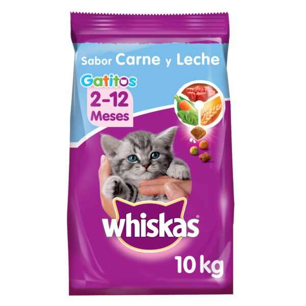Whiskas Gatitos Carne Leche 10 KG - Imagen 2