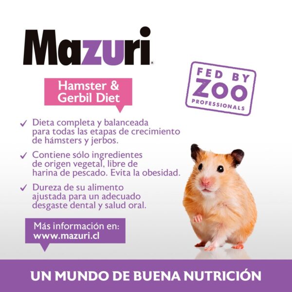Mazuri Alimento Hamster & Jerbos Diet Gerbil 350 grs - Imagen 3