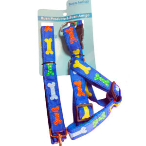 Arnes con Correa Azul Talla XL Huesitos