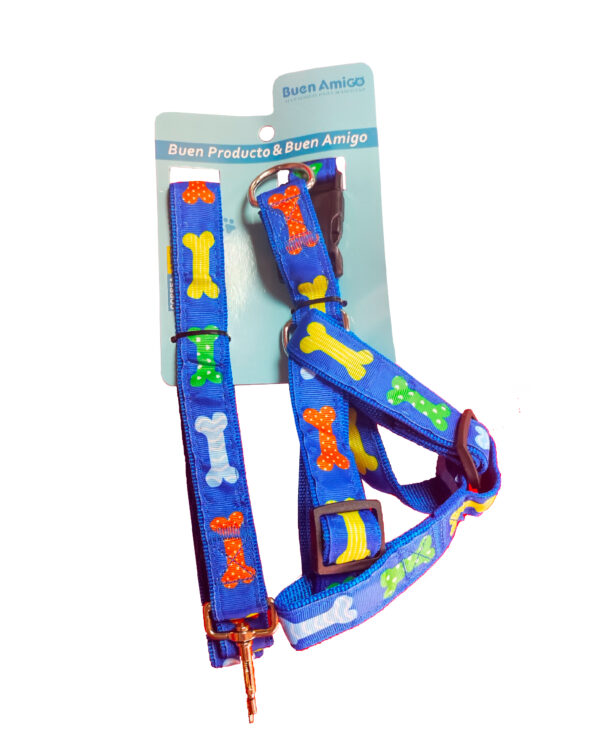 Arnes con Correa Azul Talla XL Huesitos