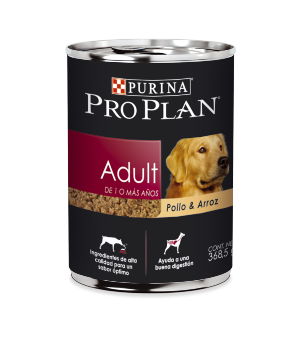 Lata Pro Plan Adulto Pollo & Arroz 12x368.5gr