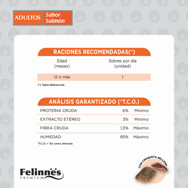 Sachet Felinnes Premium Salmón 85 GR 24 Unidades - Imagen 3