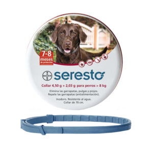 Collar Antipulgas y Garrapatas - Seresto Perro Más de 8 KG (8 meses de eficacia)