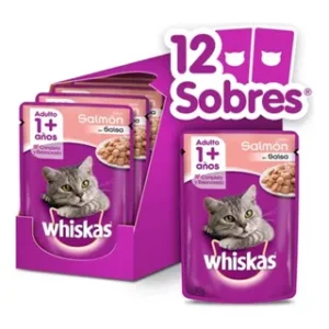 Caja Sachet Gato Whiskas Salmón 12 Unidades