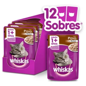 Caja Sachet Gato Whiskas Pavo 12 Unidades