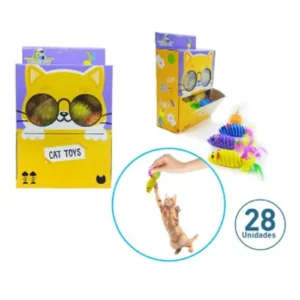 Caja Juguetes para Gato Ratones y Bolitas Divertidas 28 Unidades