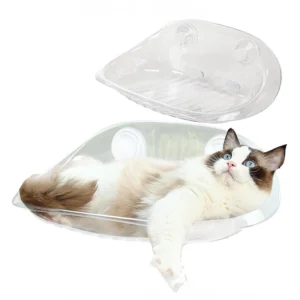Cama Hamaca Gatos Repisa Transparente Gris de Pared (24137)