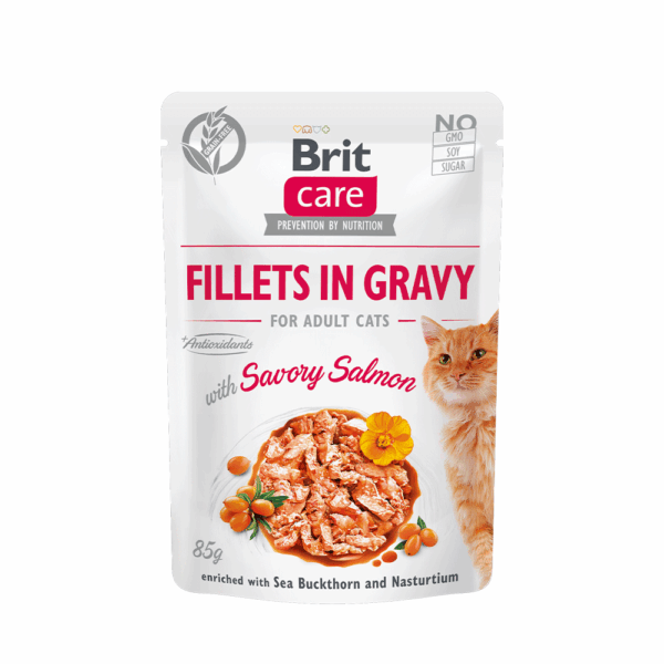 Sachet Gato Brit Care Fillets in Gravy Savory Salmon 85 GR