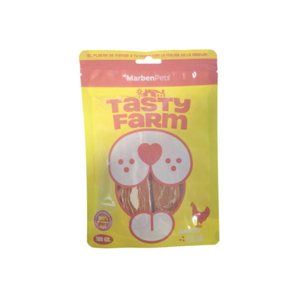 Snack Perro Tasty Farm Rebanadas de Pollo 100 GR (TF1011)