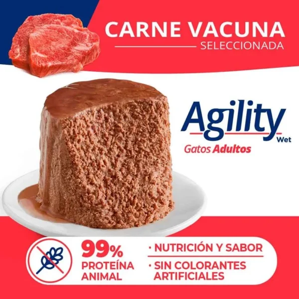 Lata Agility Gato Adulto Carne 340 GR - Imagen 3